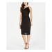 MSK Womens Black Glitter Embellished Sleeveless Keyhole Below The Knee Fit + Flare Formal Dress Size 14P