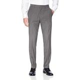 Kenneth Cole REACTION Men's Techni-Cole Stretch Slim Fit Suit Separate Pant (Blazer, and Vest), Light Grey Basketweave, 42x32