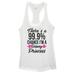 Funny Womenâ€™s Basic Tank Top "There's A 99.9% Chance I'm A Disnâ€� Yoga Shirt Large, White