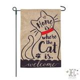 JEC Home Goods Home w/ Cat 2-Sided 18" x 13" Garden Flag in Black/Brown | 18 H x 12.5 W in | Wayfair GF63004-0