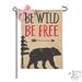 JEC Home Goods Wild Free Bear 2-Sided Polyester 18" x 13" Garden Flag in Black/Brown | 18 H x 12.5 W in | Wayfair GF50009-0