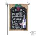 JEC Home Goods Wine O'clock Chalkboard 2-Sided Polyester 18" x 13" Garden Flag in Black/Blue/Red | 18 H x 12.5 W in | Wayfair GF61001-0
