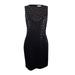 CALVIN KLEIN Womens Black Sleeveless Jewel Neck Above The Knee Sheath Dress Size: 8