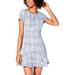 Speechless Womens Juniors Tweed Ruffled Flounce Dress Blue L