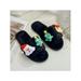 Avamo Ladies Girl slippers Christmas Tree Santa Claus cuddly soft autumn and winter warm cotton plush comfortable slippers supersoft casual slipper