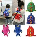 Kids Safety Harness Leash Anti Lost Cartoon Shark Backpack Strap Bag For Walking Toddler