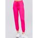 Womens Juniors High Waisted Joggers - Drawstring Waist Sweatpants - Pink Loungewear Pants 40217P