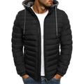 Men's Hooded Down Jacket Winter Warm Hoodie Outwear Light Quality Packable Zipper Top Coat with Detachable Hat