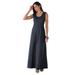 Jessica London Women's Plus Size Denim Maxi Dress