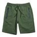 Men's Polyester Cotton Blend Fleece Tech Athletic Outdoor Sports Activewear Drawstring Zip Shorts