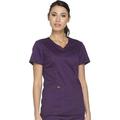 Dickies Essence Women Scrubs Top, V-Neck, Plus Size, DK803, 3XL, Eggplant