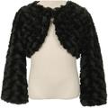 Little Girls Cute Fluffy Chenille Fur Flower Girls Bolero Jacket Coat (10GG7) Black 4