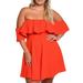 Sexy Dance Women Off Shoulder Dresses Plus Size Ruffle Sleeve Tops Hawaiian Backless Dress High Waist Mini Sundresses