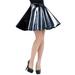 Women Black Faux Leather Pleated Skirt Casual Solid Color High Waist a Line Skirt Summer Sexy Bodycon Mini Skirt Black S