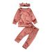 Toddler Baby Girl Infant Clothes Velvet Tops Pants 3PCS Outfits Sets Tracksuit