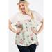 Women Plus Size Flower Floral MESH TOP Striped sheer Knot Blouse 1XL 2XL 3XL