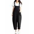 Womens Vintage Strappy Jumpsuits Romper Bib Cargo Pants Wide Leg Playsuits