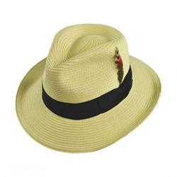 Summer C-Crown Toyo Straw Fedora Hat - M - Natural