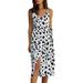 FANTADOOL Fashion Casual Sundress Female Dress Midi Button Backless Print Women Dress Summer Sexy V Neck Dress