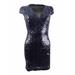 Teeze Me Juniors' Mesh-Inset Sequined Bodycon Dress