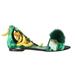 Dolce & Gabbana Multicolor Banana Leafs Crystal Fur Sandals