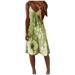 Follure Women Summer Dress V-neck Floral Print Sleeveless Suspenders Knee Dress,summer dresses for women