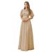 Ever-Pretty Womens Short Sleeve Prom Party Dresses for Women 00904 Gold US14