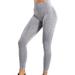 Winnereco High Waist Yoga Leggings Seamless Push Up Women Gym Running Pants (Grey S)