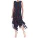 CALVIN KLEIN Womens Black Burnout Sleeveless Midi Dress Size: 4