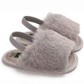 Livingsenburg Toddler Baby Girl Princess Fluffy Fur Sandals Slippers Crib Shoes