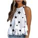 Mchoice womens summer tops Printed Halter O-Neck Tank Sleeveless Casual Tee Tops Blouse sexy tops plus size tops