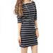 ZEROFEEL Spring Summer Dress Women Round Neck Fashion Black and White Striped Straight Casual Dress