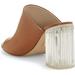 Louise et Cie Lillia2 Slip-on Block Heel Leather Mules WARM CARMEL (9, WARM CARMEL)