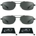 proSPORT Reading Sunglass Reader Square Aviator 2 Pairs Black Frame NOT BIFOCAL