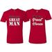 Behind Every Great Man There's A Great Woman His and Hers Matching Couples T shirts, Red, Mens 2XL-Womens 2XL