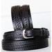 PRORIDER Men's Western RANGER BELT Tooled Leather Basket Weave Black 26Ranger04