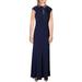 Vince Camuto Womens Embellished Pleated Evening Dress