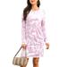 Sexy Dance Womens Holiday Party Dress Long Sleeve Tie Dye Printed Cocktail Mini Dress Ladies Casual Loose Gradient T Shirt Dress Round Neck A line Dress