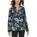 Calvin Klein Womens Printed Collard Button-Down Top