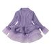 Baby Girl Sweater Long Sleeve Dress Knitted Mesh Stitching Princess Ruffle Classic Round Neck Prom Costume