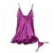 Women Lingerie Satin Lace Chemise Nightgown Sexy Sleepwear , Purple