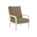 Tropitone Muirlands Patio Chair w/ Cushions in White/Brown | 39.5 H x 27.5 W x 33 D in | Wayfair 612011_PMT_Timber Weave