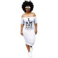 Women's Lettered Ultra-Long Printed Hip Dress