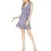 MICHAEL Michael Kors Womens Petites Printed Ruffled Cocktail Dress Purple PM