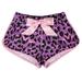 HDE Girls Pajama Shorts Glitter Printed Dolphin Sleep Short w/ Satin Drawstring (Pink & Purple Leopard, 12)