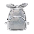 Winnereco Bowknot Travel Backpacks Kid Girls Leather Sequins School Knapsack (Silver)