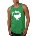 Guess What Chicken Butt Joke Humor Mens Graphic Tank Top, Kelly, 2XL