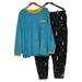 Cuddl Duds Women's Pajama Set Plus Sz 2X Fleecewear Stretch Jogger Blue A381825