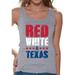 Awkward Styles Red White & Texas Tank Top for Women Texas Sleeveless Shirts 4th of July Tank Tops Women's America Flag Tank USA Women's Tank Top American Women Gifts from Texas Patriots Tank Top