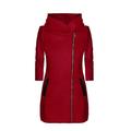 New Autumn Winter Women Hooded Coat with Hat Long Sleeve Thicken Overcoat Warm Zipper Jacket Outwear Women'S Clothing